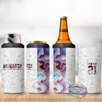 Custom New Zealand Aotearoa 4 in 1 Can Cooler Tumbler Pink Maori Paua Shell Indigenous - Aussie Hoodie
