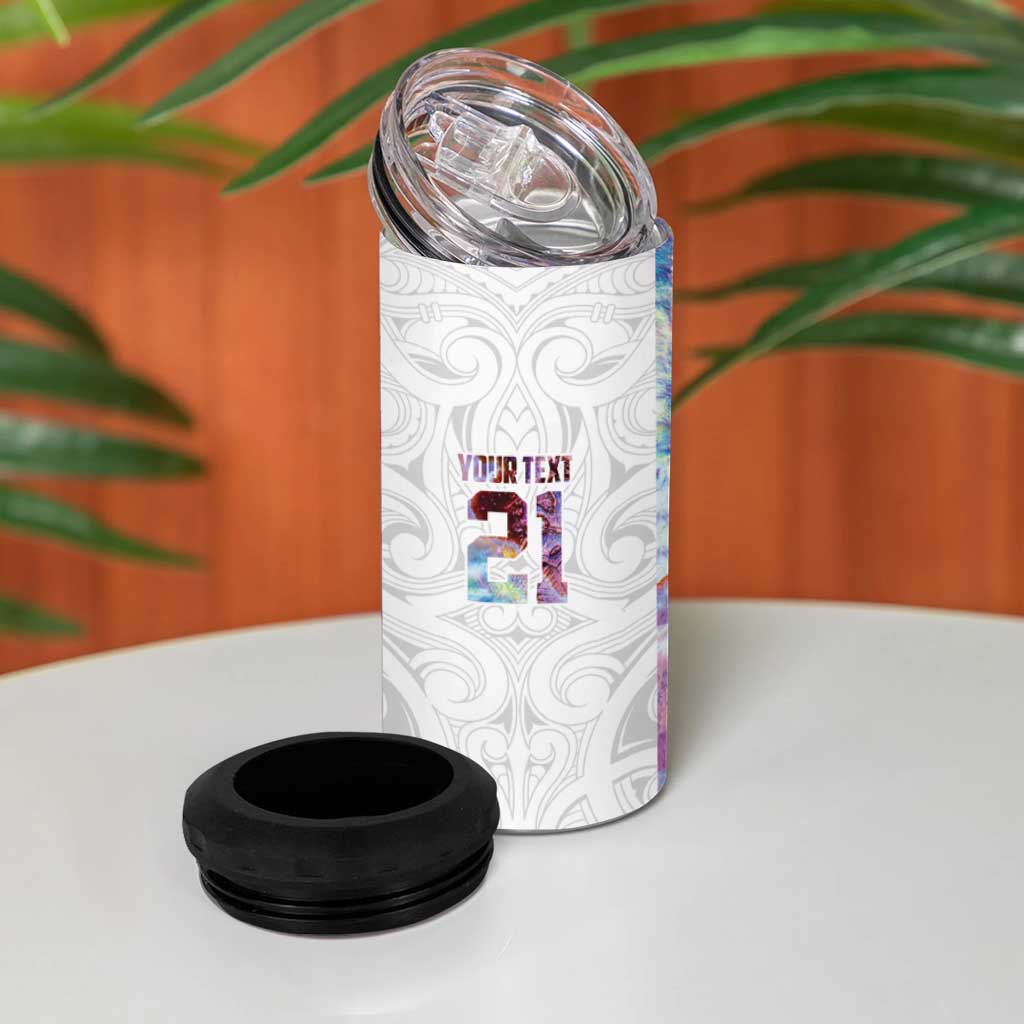 Custom New Zealand Aotearoa 4 in 1 Can Cooler Tumbler Pink Maori Paua Shell Indigenous - Aussie Hoodie