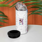 Custom New Zealand Aotearoa 4 in 1 Can Cooler Tumbler Pink Maori Paua Shell Indigenous - Aussie Hoodie