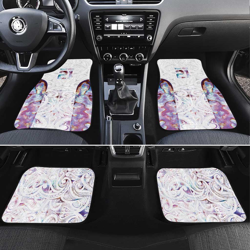 Custom New Zealand Aotearoa Car Mats Pink Maori Paua Shell Indigenous - Aussie Hoodie