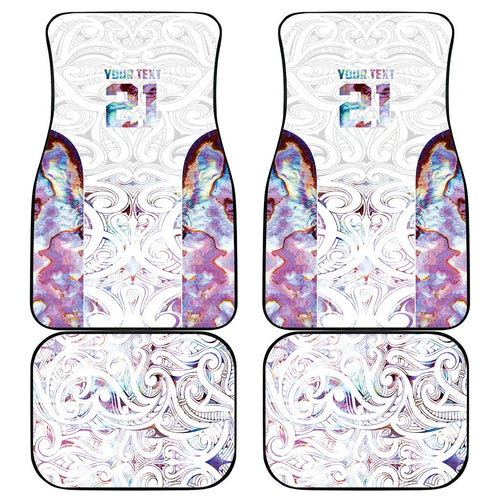 Custom New Zealand Aotearoa Car Mats Pink Maori Paua Shell Indigenous - Aussie Hoodie