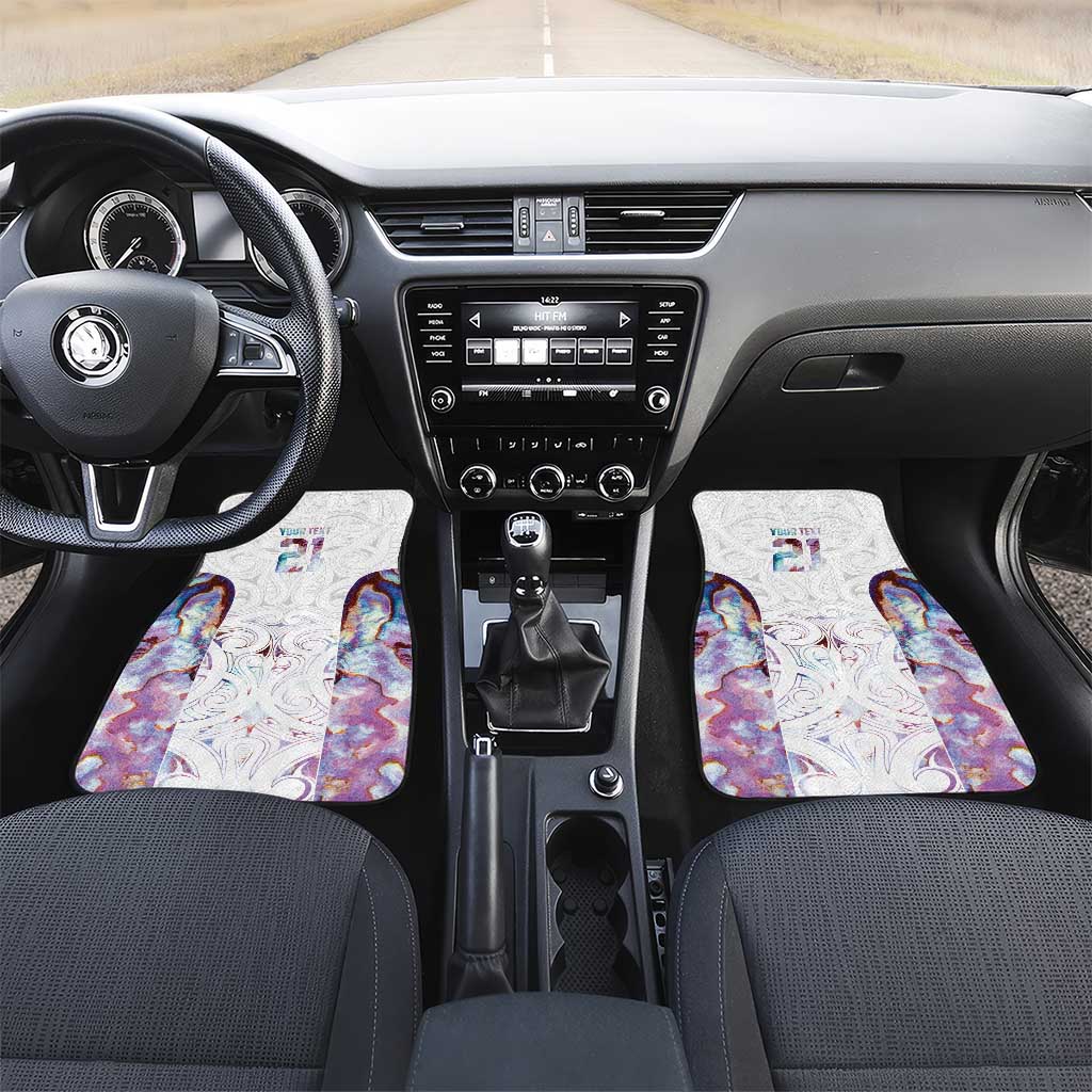 Custom New Zealand Aotearoa Car Mats Pink Maori Paua Shell Indigenous - Aussie Hoodie