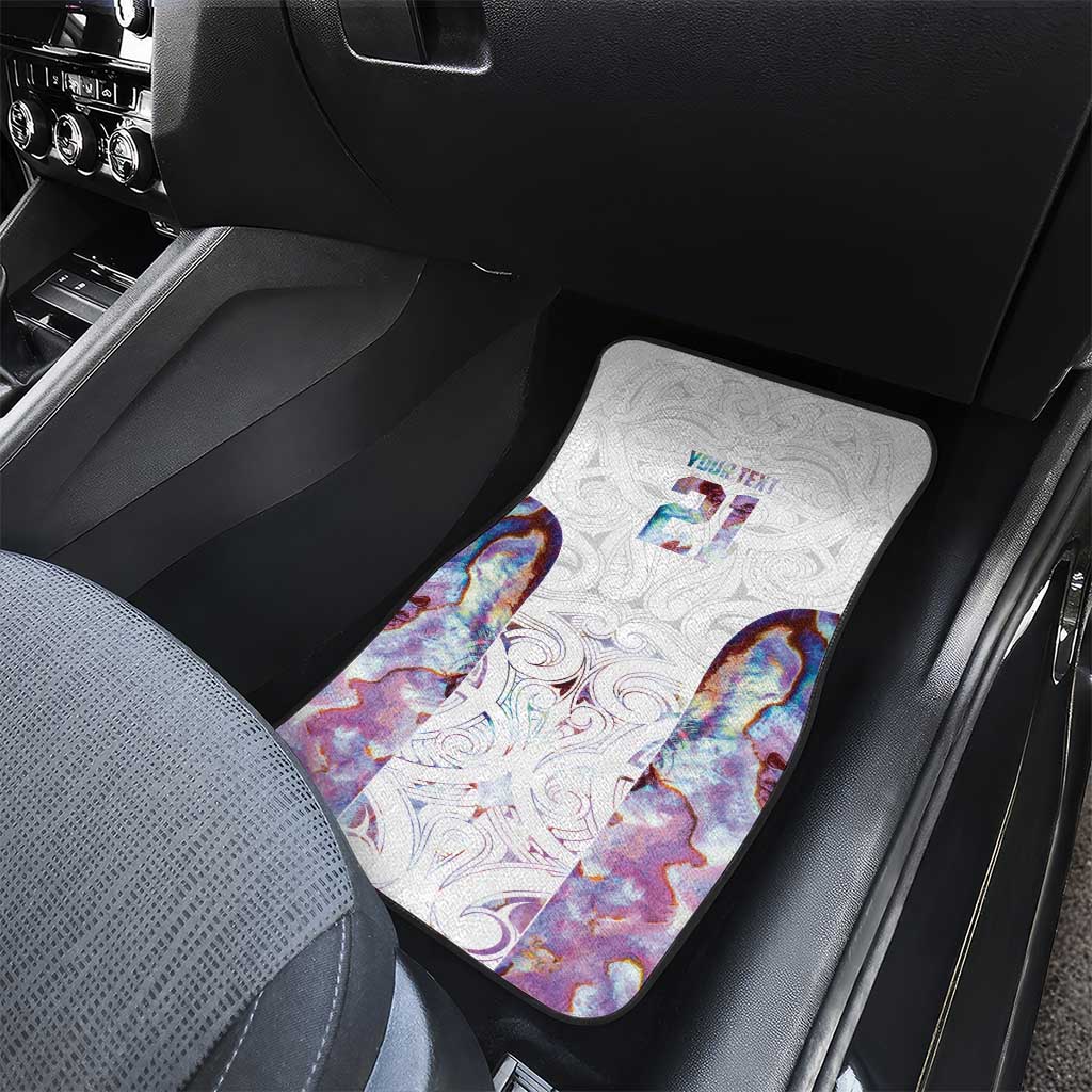 Custom New Zealand Aotearoa Car Mats Pink Maori Paua Shell Indigenous - Aussie Hoodie