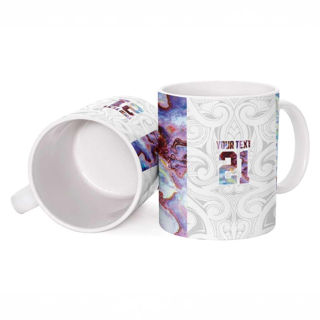 Custom New Zealand Aotearoa Ceramic Mug Pink Maori Paua Shell Indigenous - Aussie Hoodie