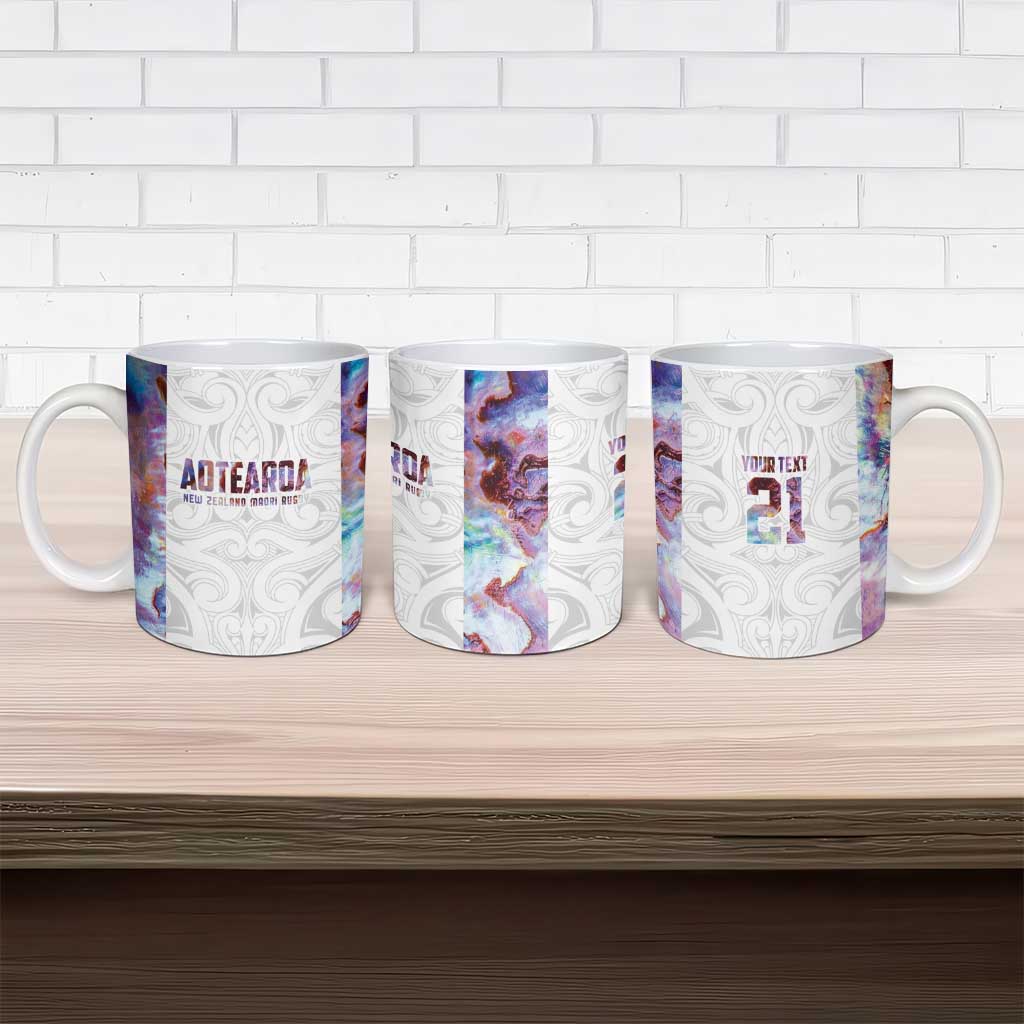 Custom New Zealand Aotearoa Ceramic Mug Pink Maori Paua Shell Indigenous - Aussie Hoodie