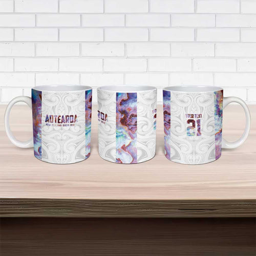 Custom New Zealand Aotearoa Ceramic Mug Pink Maori Paua Shell Indigenous - Aussie Hoodie