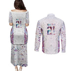 Custom New Zealand Aotearoa Couples Matching Puletasi and Long Sleeve Button Shirt Pink Maori Paua Shell Indigenous - Aussie Hoodie