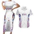 Custom New Zealand Aotearoa Couples Matching Short Sleeve Bodycon Dress and Hawaiian Shirt Pink Maori Paua Shell Indigenous - Aussie Hoodie