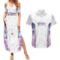 Custom New Zealand Aotearoa Couples Matching Summer Maxi Dress and Hawaiian Shirt Pink Maori Paua Shell Indigenous - Aussie Hoodie