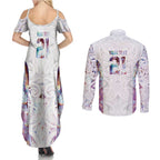 Custom New Zealand Aotearoa Couples Matching Summer Maxi Dress and Long Sleeve Button Shirt Pink Maori Paua Shell Indigenous - Aussie Hoodie