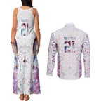 Custom New Zealand Aotearoa Couples Matching Tank Maxi Dress and Long Sleeve Button Shirt Pink Maori Paua Shell Indigenous - Aussie Hoodie
