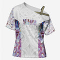 Custom New Zealand Aotearoa Cross Shoulder Shirt Pink Maori Paua Shell Indigenous - Aussie Hoodie