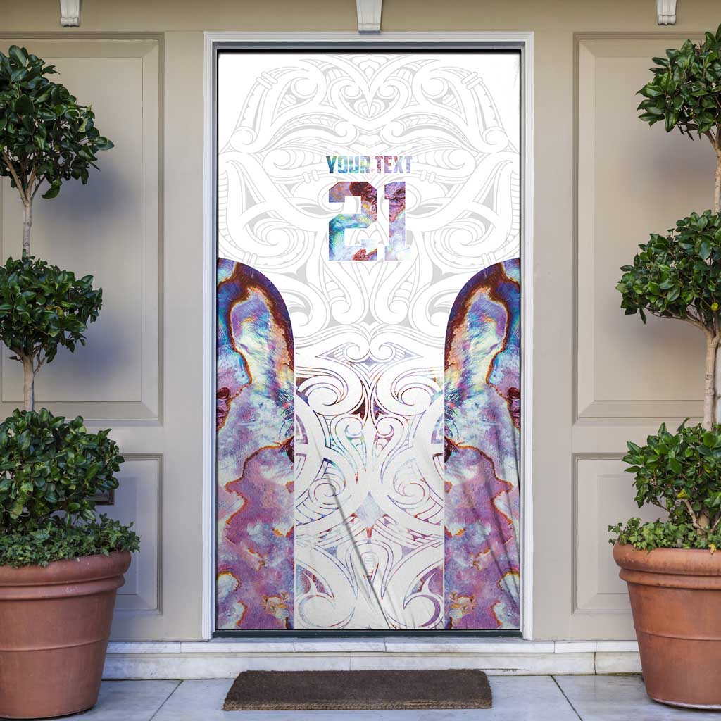 Custom New Zealand Aotearoa Door Cover Pink Maori Paua Shell Indigenous - Aussie Hoodie