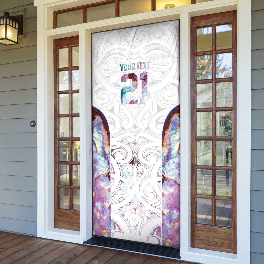 Custom New Zealand Aotearoa Door Cover Pink Maori Paua Shell Indigenous - Aussie Hoodie