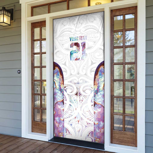 Custom New Zealand Aotearoa Door Cover Pink Maori Paua Shell Indigenous - Aussie Hoodie