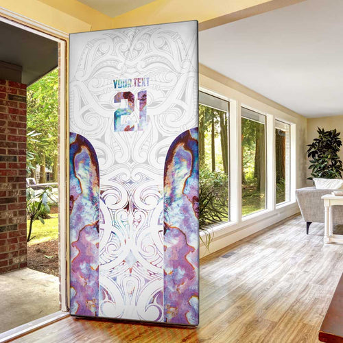 Custom New Zealand Aotearoa Door Cover Pink Maori Paua Shell Indigenous - Aussie Hoodie
