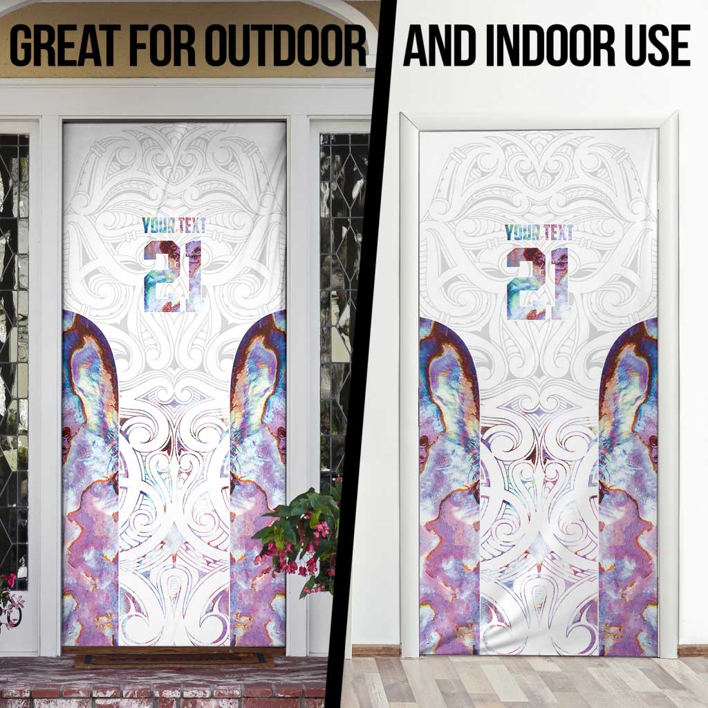 Custom New Zealand Aotearoa Door Cover Pink Maori Paua Shell Indigenous - Aussie Hoodie