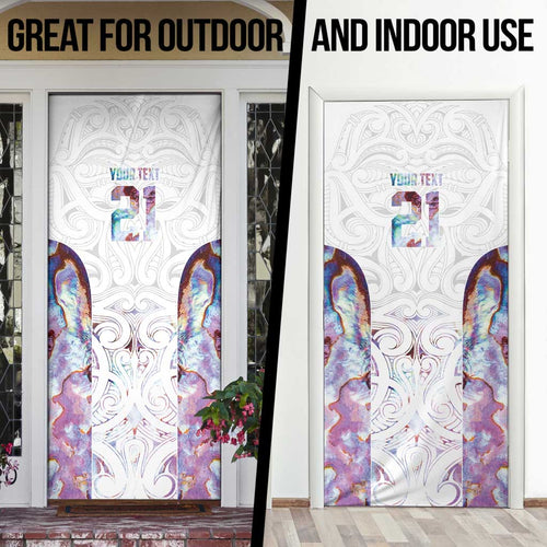 Custom New Zealand Aotearoa Door Cover Pink Maori Paua Shell Indigenous - Aussie Hoodie