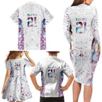 Custom New Zealand Aotearoa Family Matching Long Sleeve Bodycon Dress and Hawaiian Shirt Pink Maori Paua Shell Indigenous - Aussie Hoodie