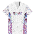 Custom New Zealand Aotearoa Family Matching Off The Shoulder Long Sleeve Dress and Hawaiian Shirt Pink Maori Paua Shell Indigenous - Aussie Hoodie