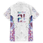 Custom New Zealand Aotearoa Family Matching Off The Shoulder Long Sleeve Dress and Hawaiian Shirt Pink Maori Paua Shell Indigenous - Aussie Hoodie