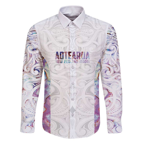 Custom New Zealand Aotearoa Family Matching Off The Shoulder Long Sleeve Dress and Hawaiian Shirt Pink Maori Paua Shell Indigenous - Aussie Hoodie