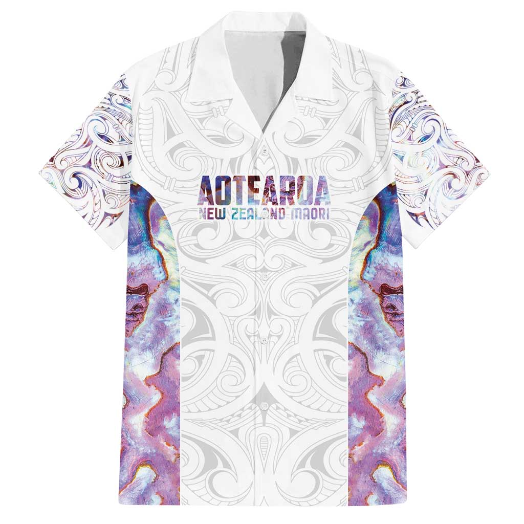 Custom New Zealand Aotearoa Family Matching Off Shoulder Maxi Dress and Hawaiian Shirt Pink Maori Paua Shell Indigenous - Aussie Hoodie