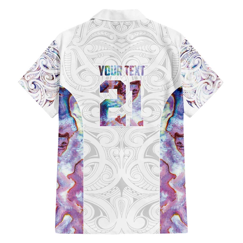 Custom New Zealand Aotearoa Family Matching Off Shoulder Maxi Dress and Hawaiian Shirt Pink Maori Paua Shell Indigenous - Aussie Hoodie