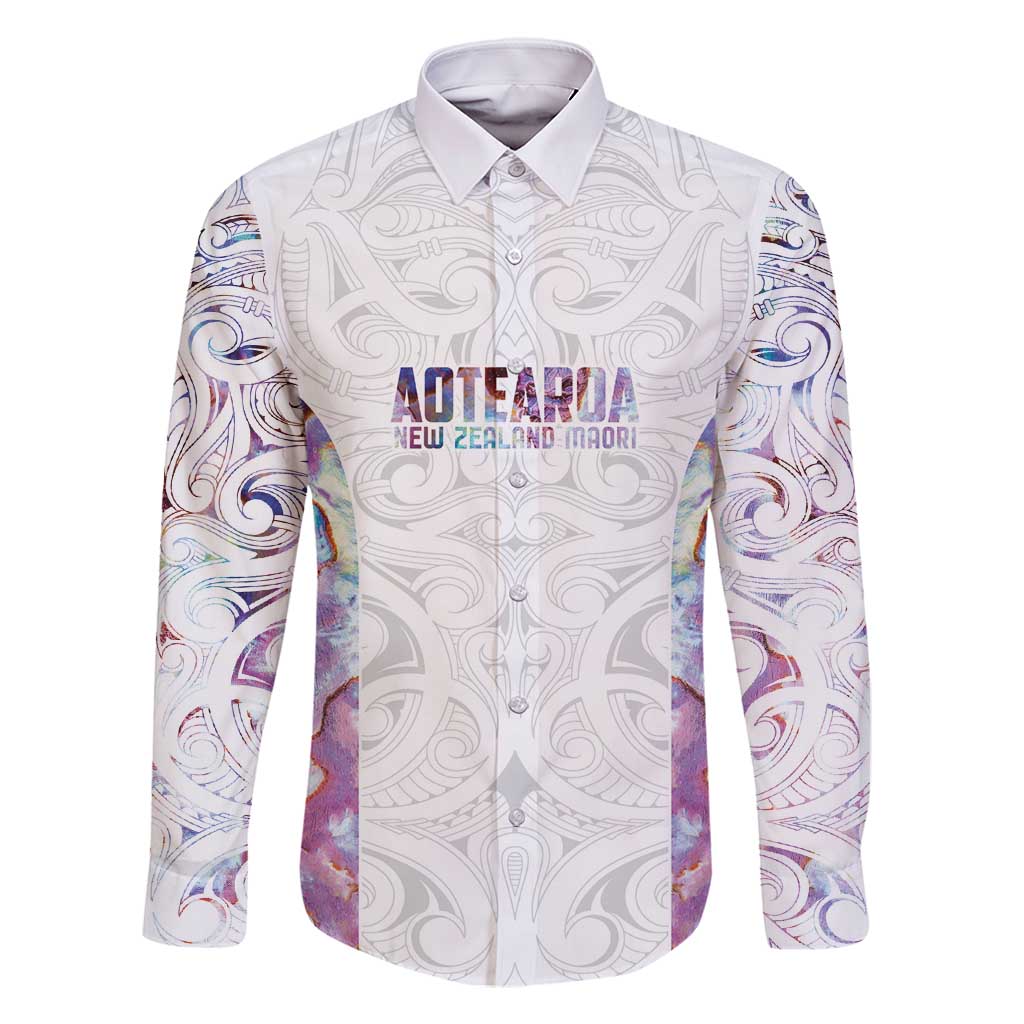 Custom New Zealand Aotearoa Family Matching Off Shoulder Maxi Dress and Hawaiian Shirt Pink Maori Paua Shell Indigenous - Aussie Hoodie