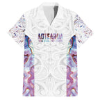 Custom New Zealand Aotearoa Family Matching Short Sleeve Bodycon Dress and Hawaiian Shirt Pink Maori Paua Shell Indigenous - Aussie Hoodie