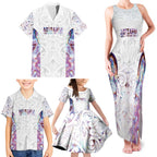 Custom New Zealand Aotearoa Family Matching Tank Maxi Dress and Hawaiian Shirt Pink Maori Paua Shell Indigenous - Aussie Hoodie