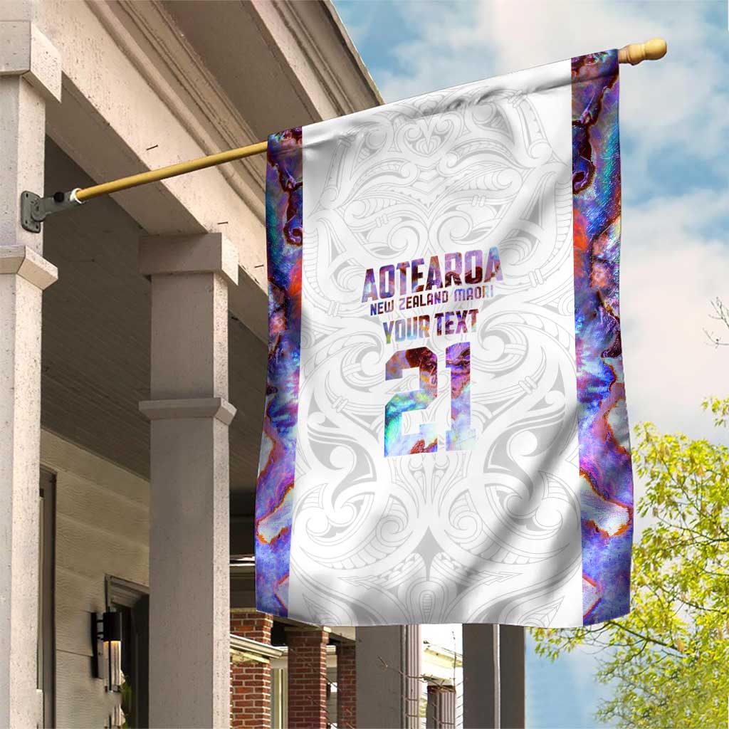 Custom New Zealand Aotearoa Garden Flag Pink Maori Paua Shell Indigenous - Aussie Hoodie