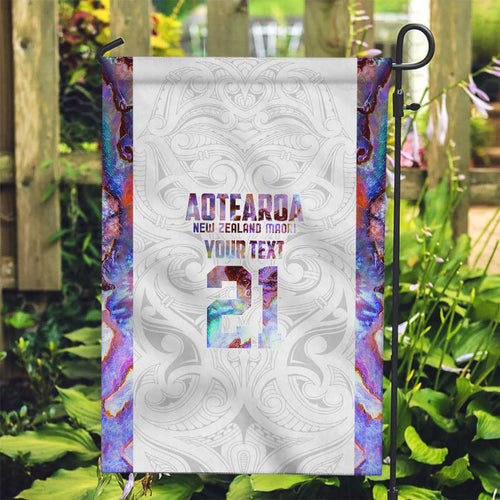 Custom New Zealand Aotearoa Garden Flag Pink Maori Paua Shell Indigenous - Aussie Hoodie
