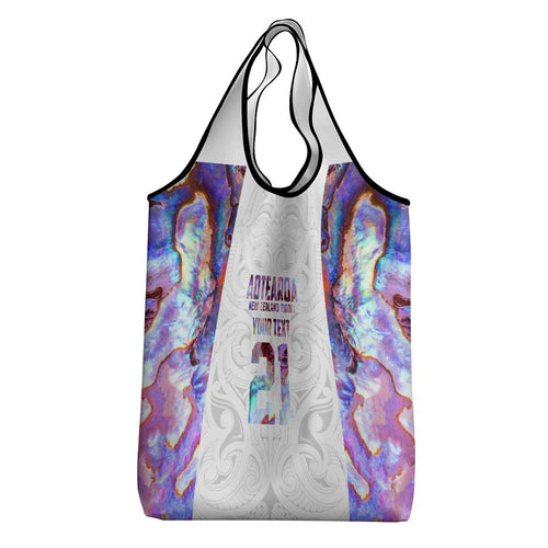Custom New Zealand Aotearoa Grocery Bag Pink Maori Paua Shell Indigenous - Aussie Hoodie