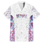 Custom New Zealand Aotearoa Hawaiian Shirt Pink Maori Paua Shell Indigenous - Aussie Hoodie