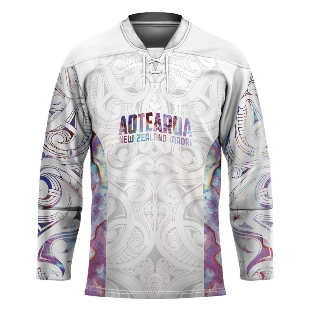 Custom New Zealand Aotearoa Hockey Jersey Pink Maori Paua Shell Indigenous - Aussie Hoodie