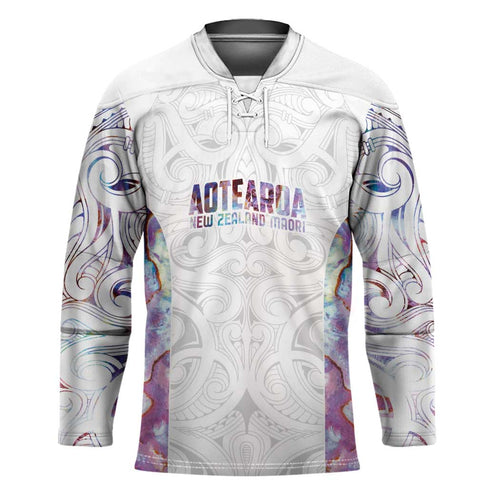 Custom New Zealand Aotearoa Hockey Jersey Pink Maori Paua Shell Indigenous - Aussie Hoodie