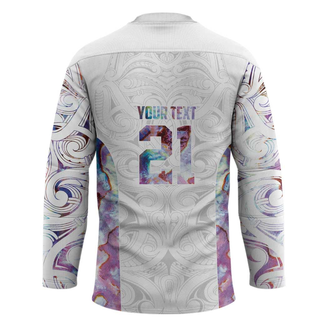 Custom New Zealand Aotearoa Hockey Jersey Pink Maori Paua Shell Indigenous - Aussie Hoodie