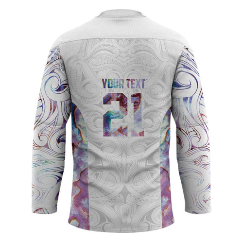 Custom New Zealand Aotearoa Hockey Jersey Pink Maori Paua Shell Indigenous - Aussie Hoodie