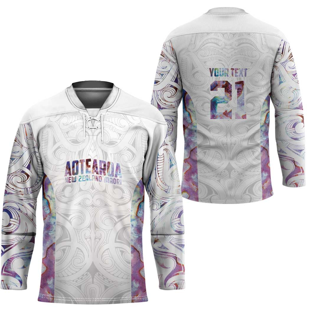 Custom New Zealand Aotearoa Hockey Jersey Pink Maori Paua Shell Indigenous - Aussie Hoodie
