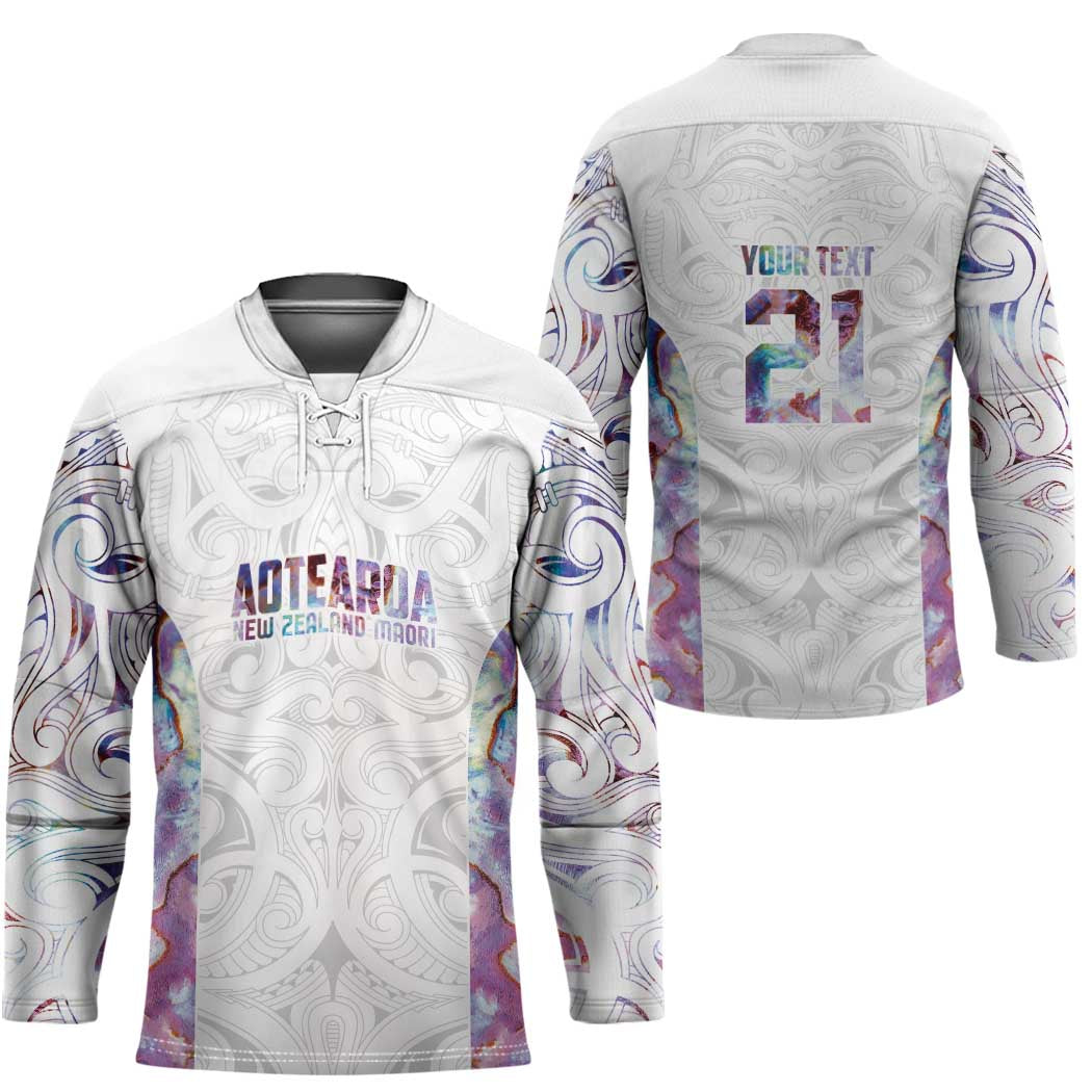 Custom New Zealand Aotearoa Hockey Jersey Pink Maori Paua Shell Indigenous - Aussie Hoodie