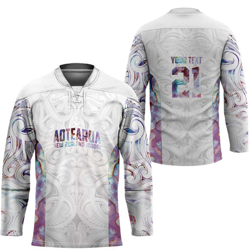 Custom New Zealand Aotearoa Hockey Jersey Pink Maori Paua Shell Indigenous - Aussie Hoodie