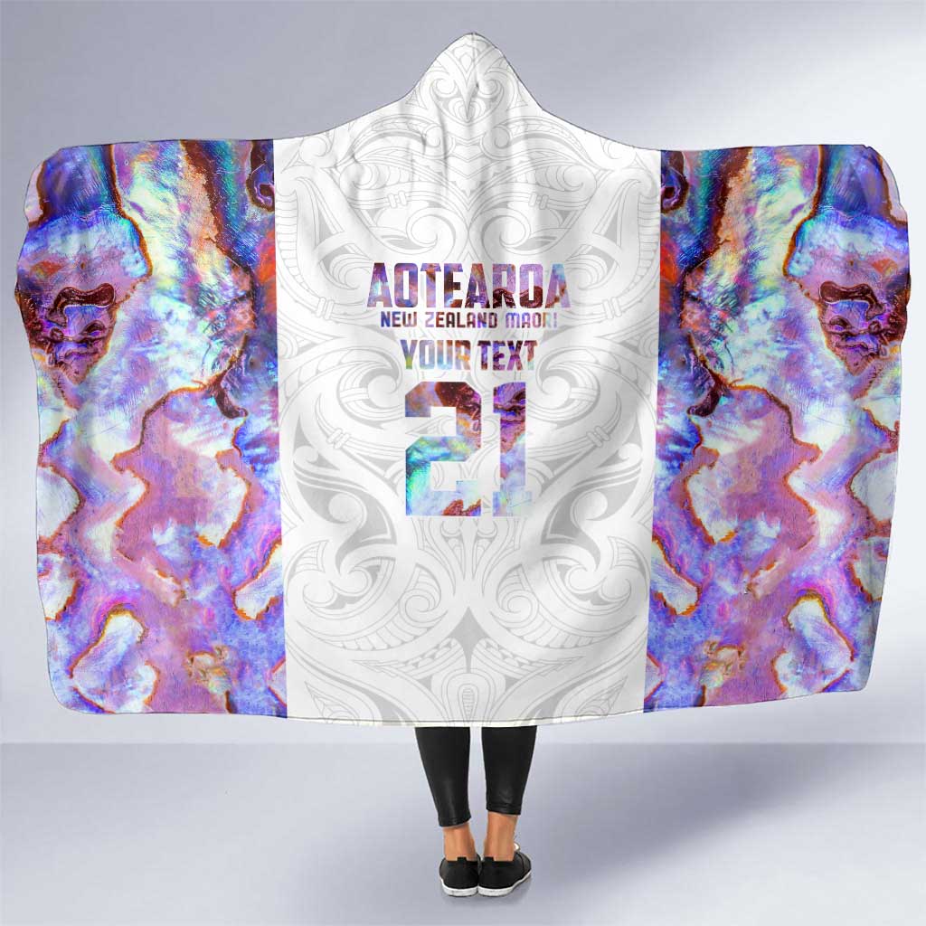 Custom New Zealand Aotearoa Hooded Blanket Pink Maori Paua Shell Indigenous - Aussie Hoodie