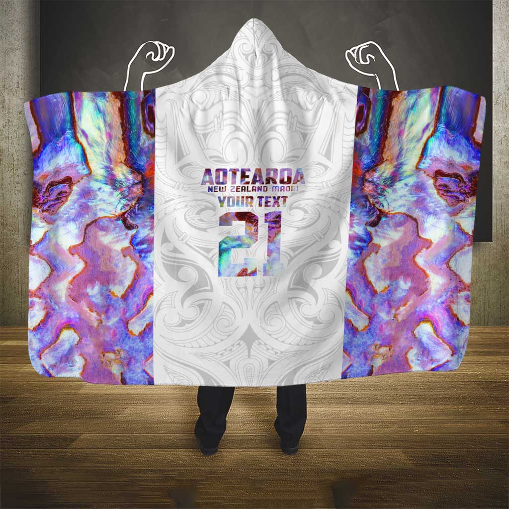 Custom New Zealand Aotearoa Hooded Blanket Pink Maori Paua Shell Indigenous - Aussie Hoodie