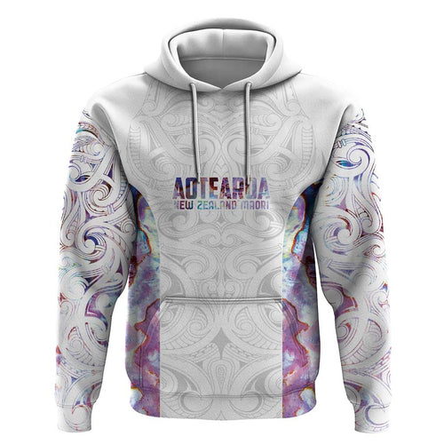 Custom New Zealand Aotearoa Hoodie Pink Maori Paua Shell Indigenous - Aussie Hoodie