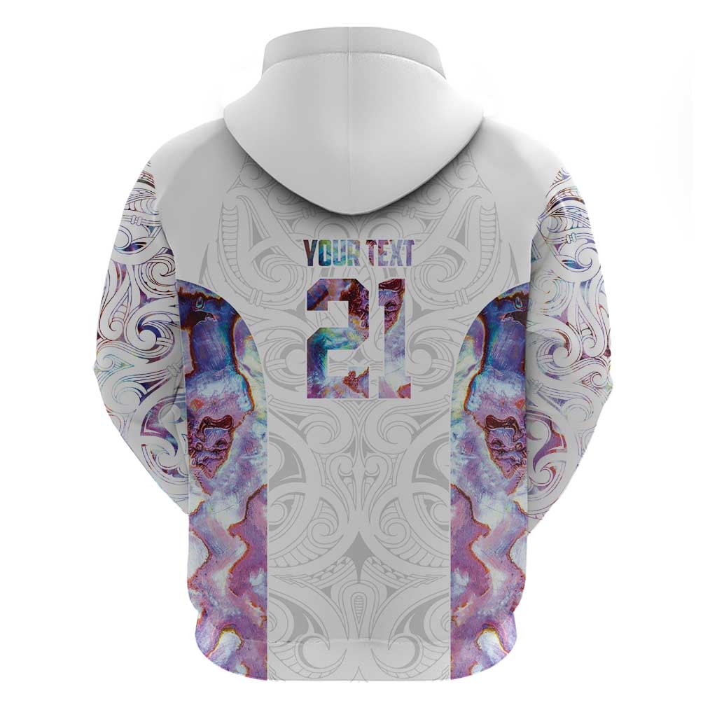Custom New Zealand Aotearoa Hoodie Pink Maori Paua Shell Indigenous - Aussie Hoodie