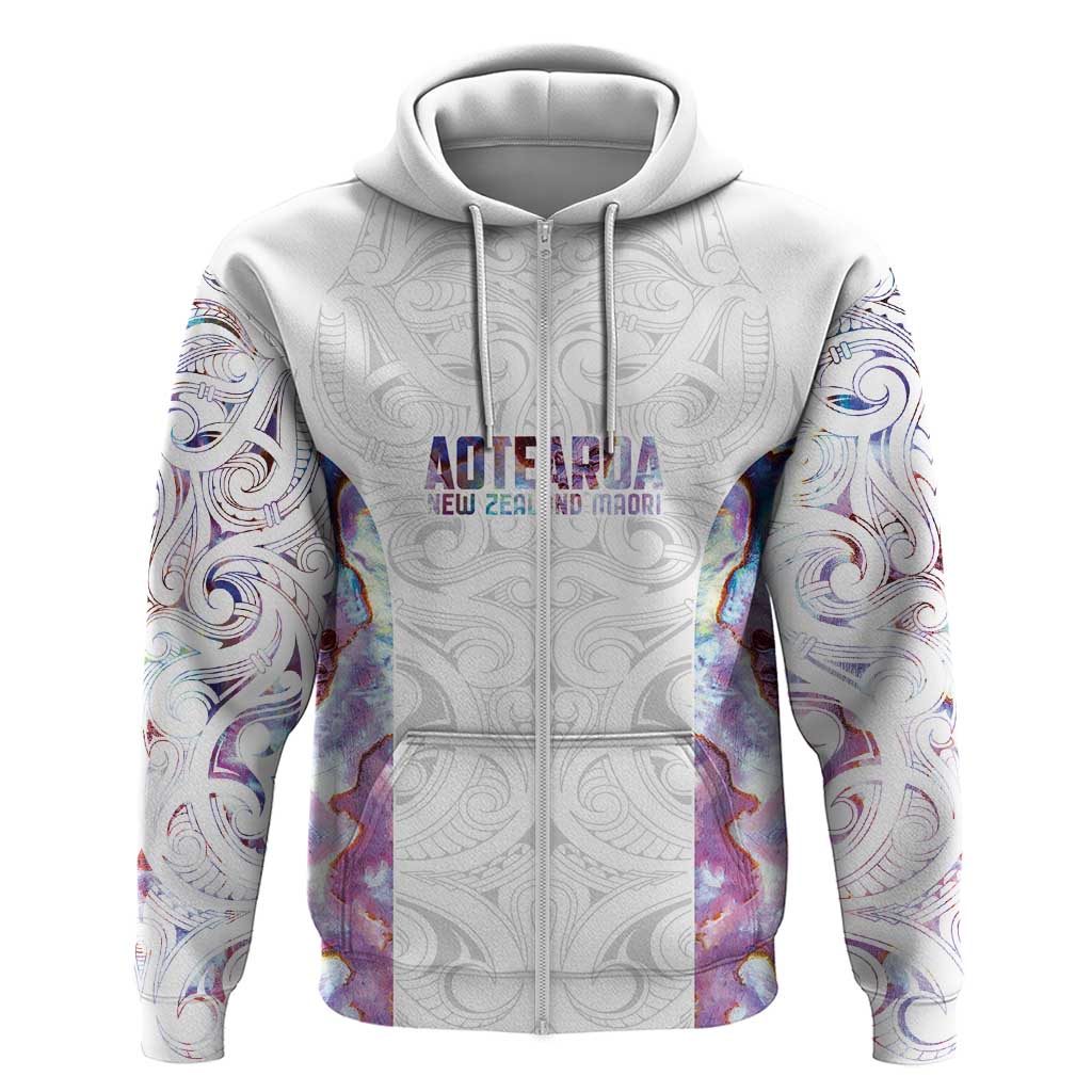 Custom New Zealand Aotearoa Hoodie Pink Maori Paua Shell Indigenous - Aussie Hoodie