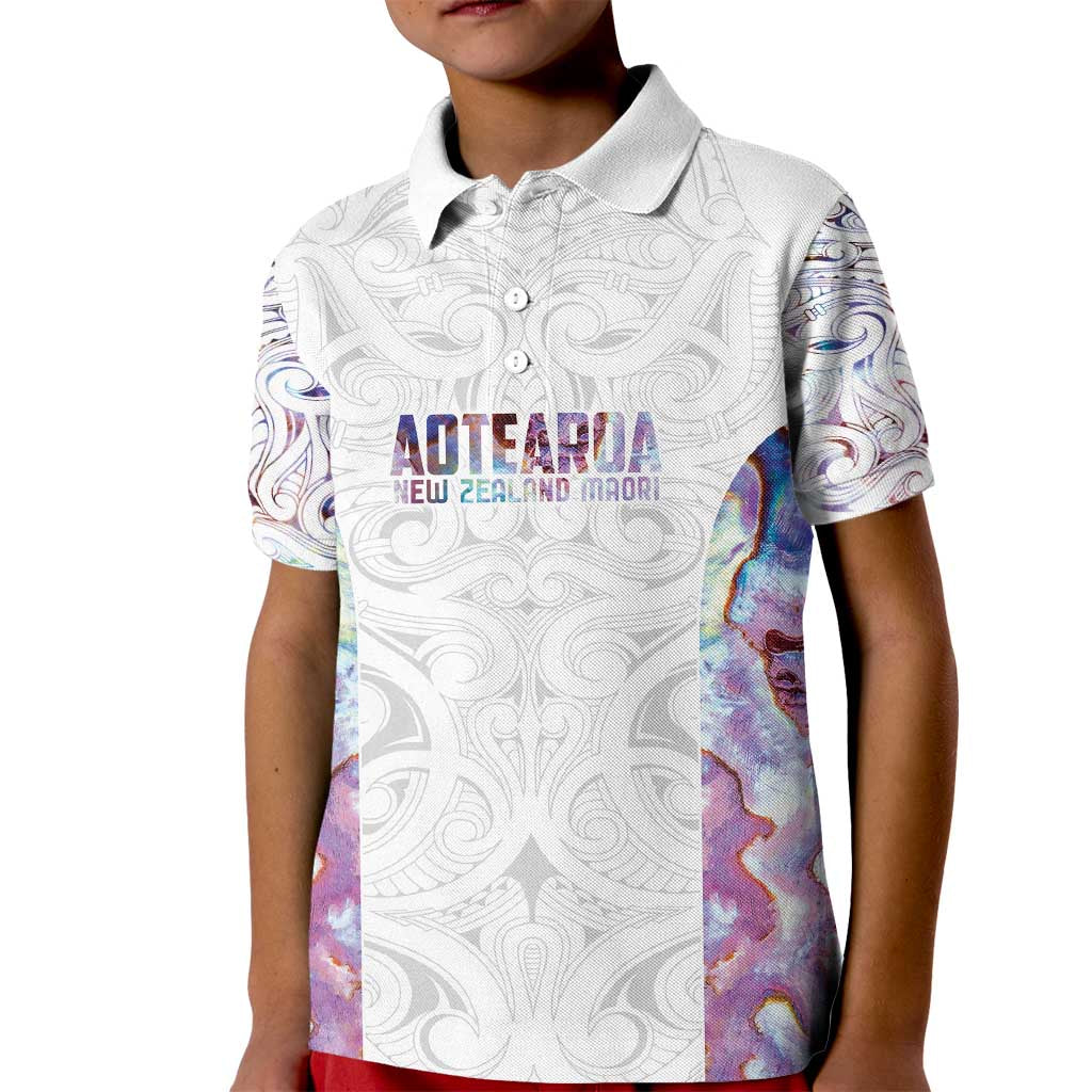 Custom New Zealand Aotearoa Kid Polo Shirt Pink Maori Paua Shell Indigenous - Aussie Hoodie