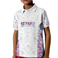 Custom New Zealand Aotearoa Kid Polo Shirt Pink Maori Paua Shell Indigenous - Aussie Hoodie
