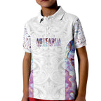 Custom New Zealand Aotearoa Kid Polo Shirt Pink Maori Paua Shell Indigenous - Aussie Hoodie